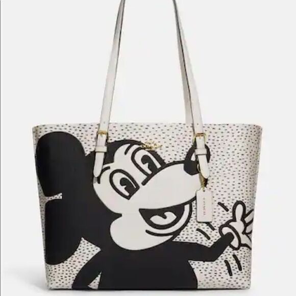Coach Disney Mickey Mouse X Keith Haring Molly Tote NWT - Picture 1 of 12